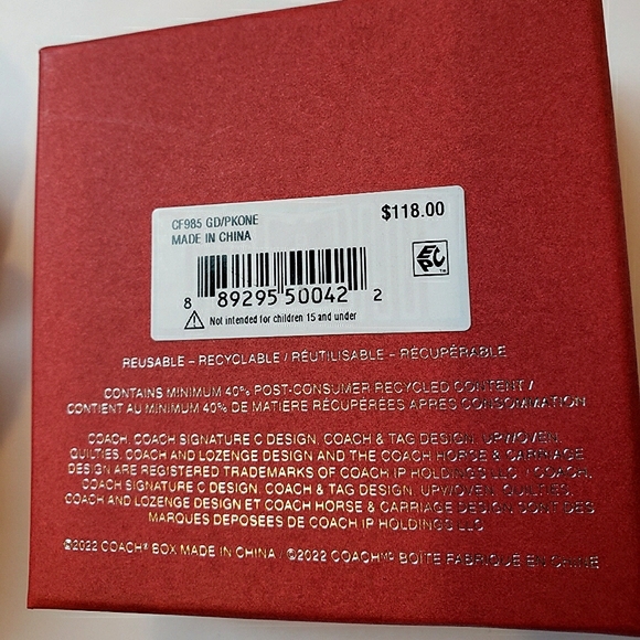 Coach Signature Star Earrings Set. 3 pairs in gift box. Pink, gold tone - Picture 7 of 11